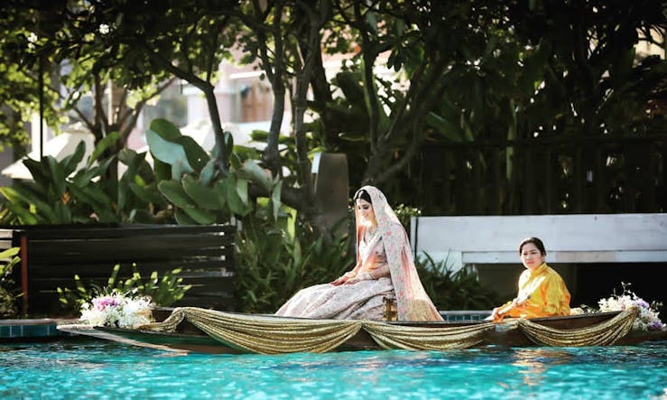 Bridal Entry On Boat