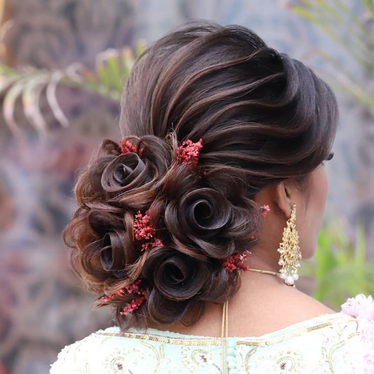 classy bun hairstyle for haldi ceremony