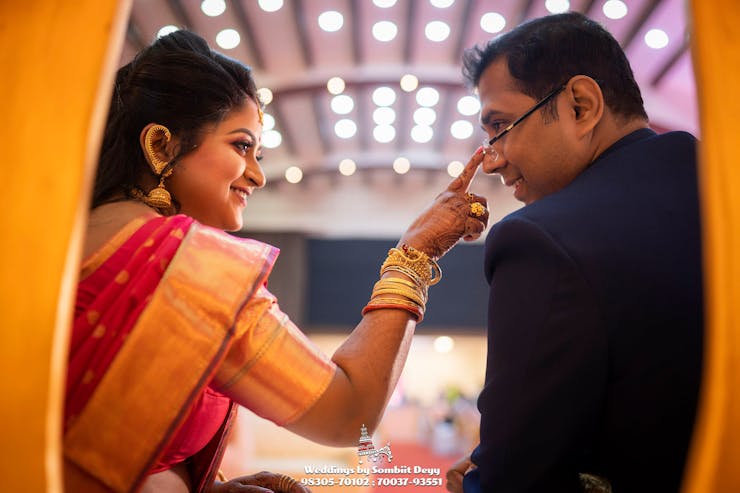 playful engagement couple poses