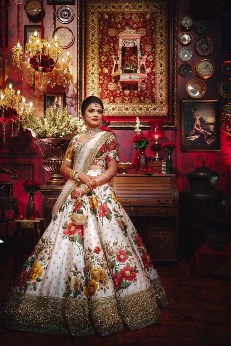 floral bridal lehenga ideas