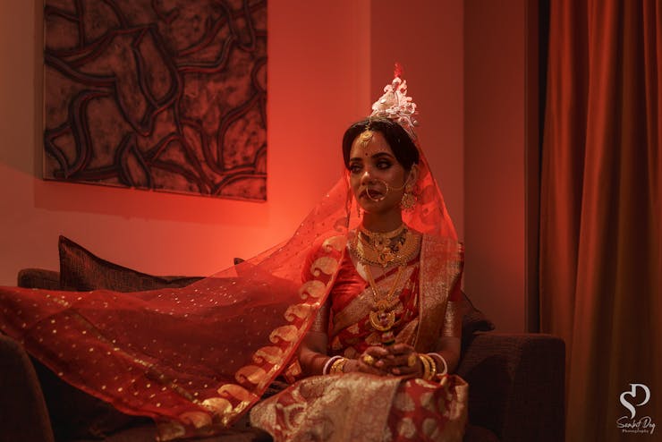 Dramatic bridal poses with veil