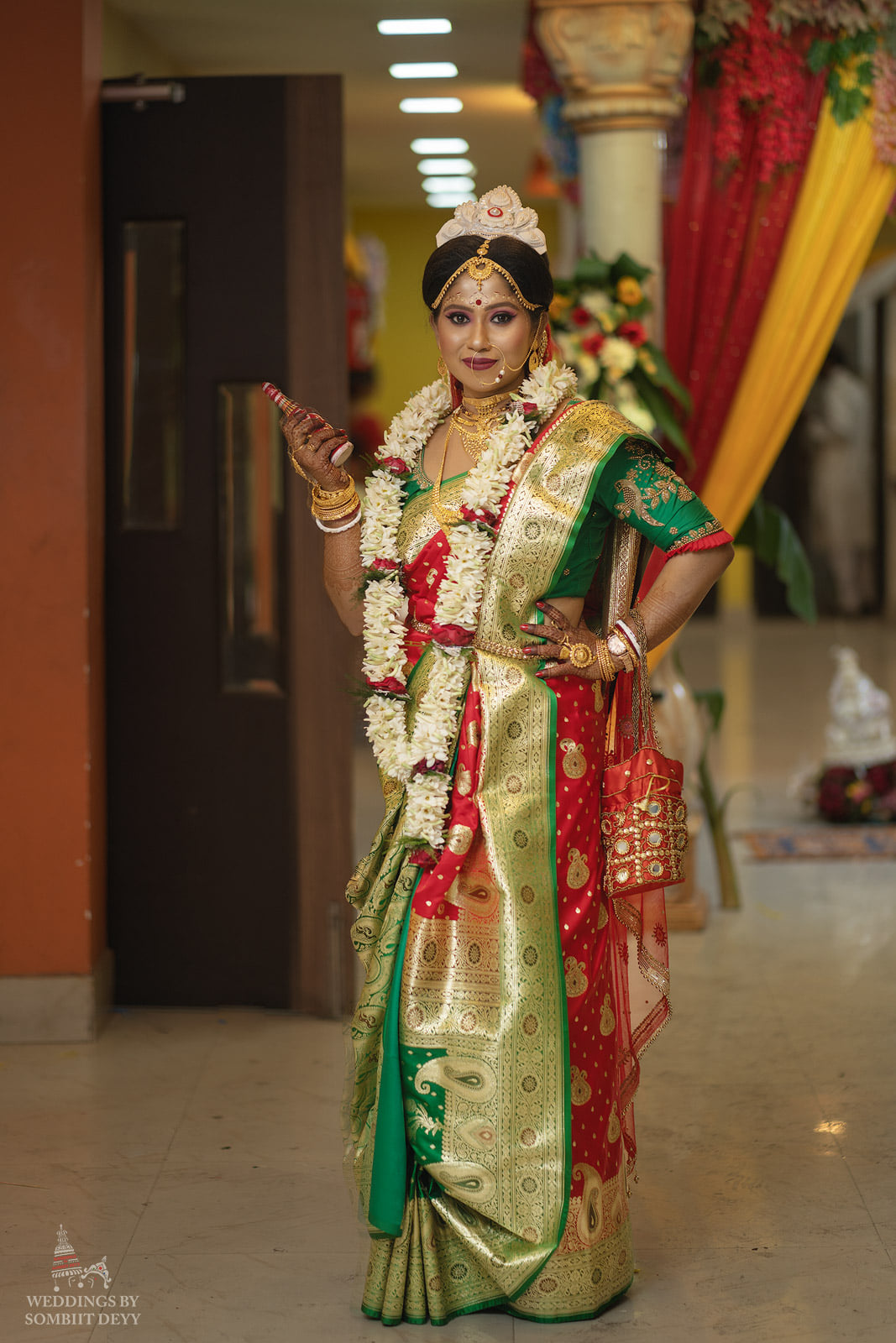 Marriage Bengali Bridal Saree Wearing Dupatta Bengali Bride Saree