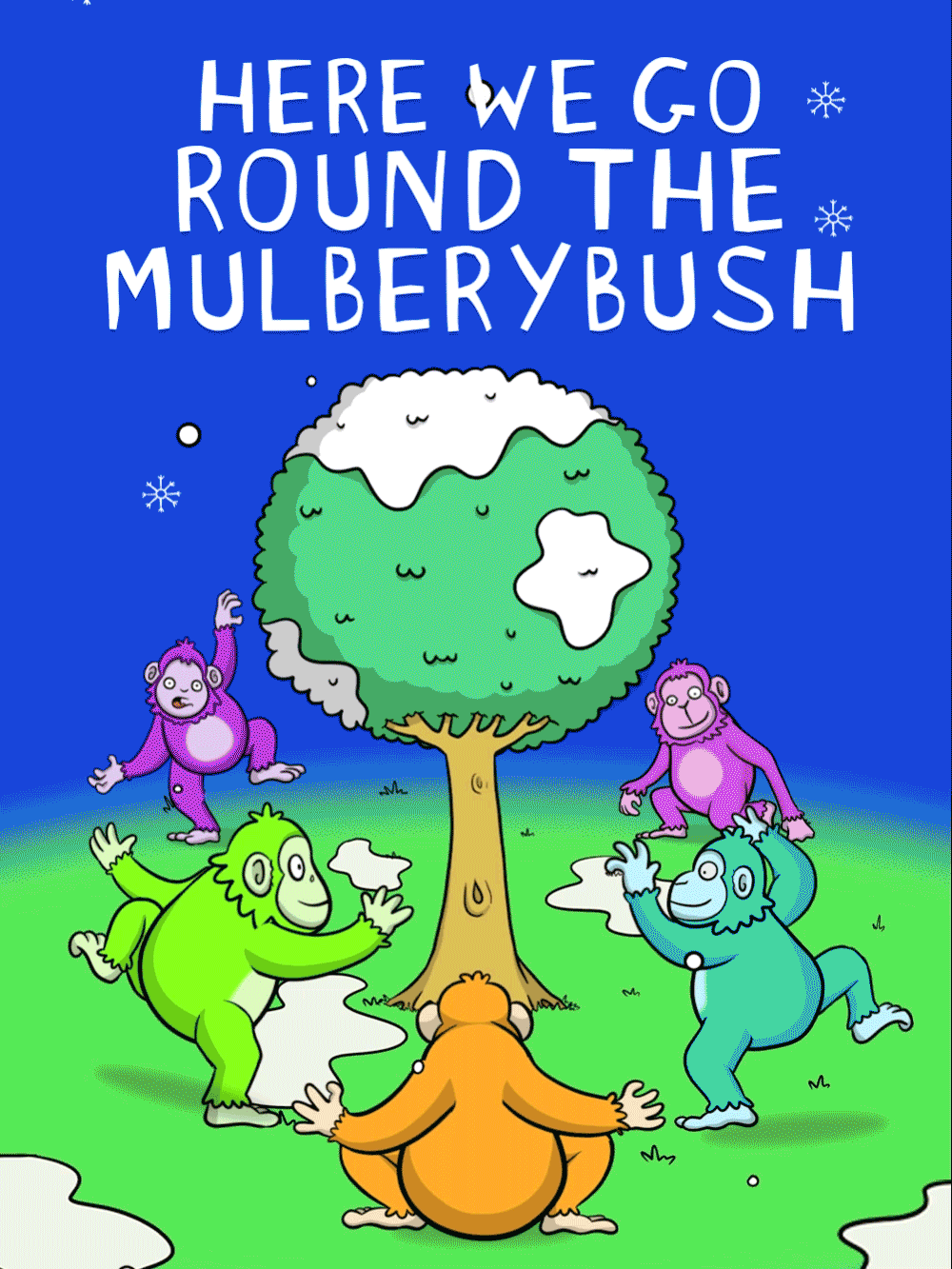 Here We Go Round the Mulberry Bush Nursery Rhyme Animated Cover
