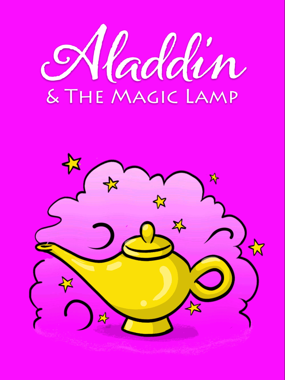 Animated Aladdin and the magic lamp bedtime story children's book cover