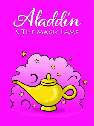 Animated Aladdin and the magic lamp bedtime story children's book cover