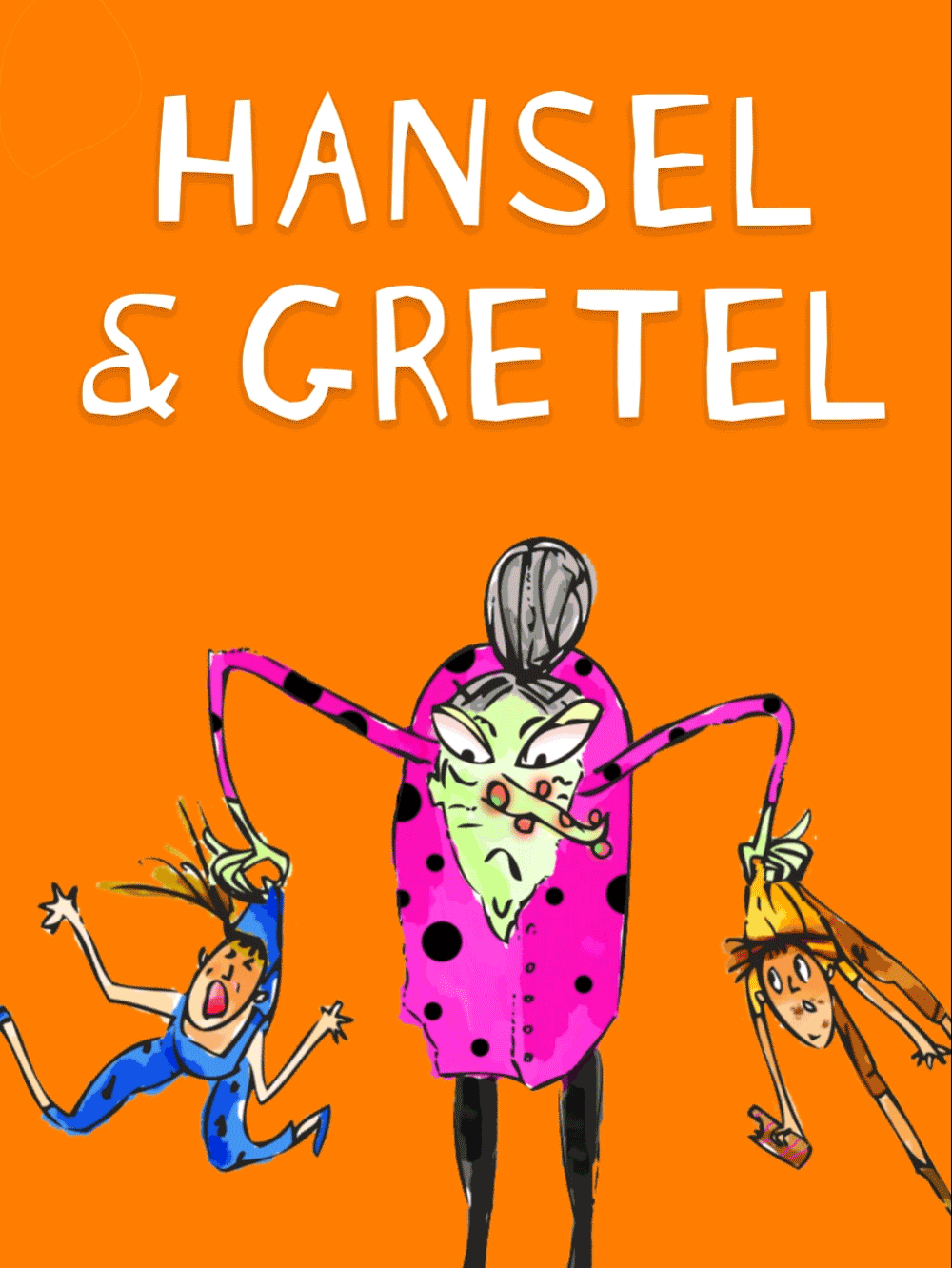 The mean woman dangles Hansel and Gretel