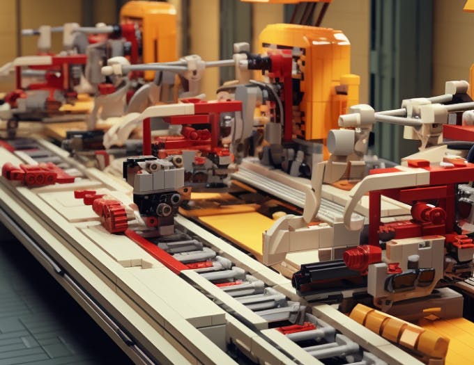 The mechanism built from LEGO