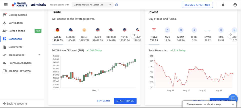 Admiral Markets trade