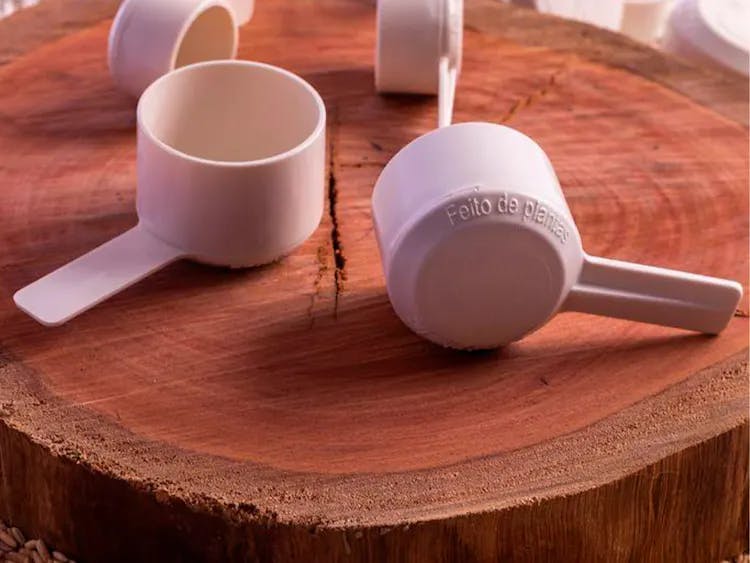 Scoop de suplementos biodegradável, feito de plantas!