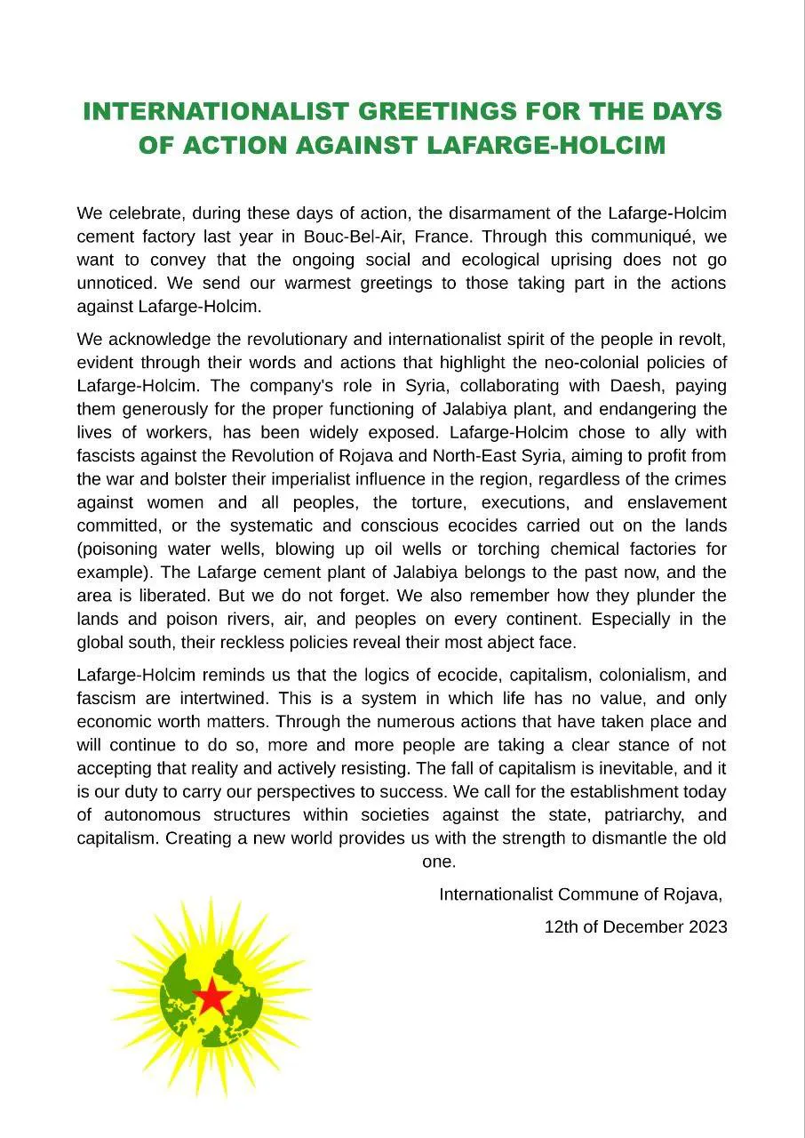 We support the revolution in Rojava