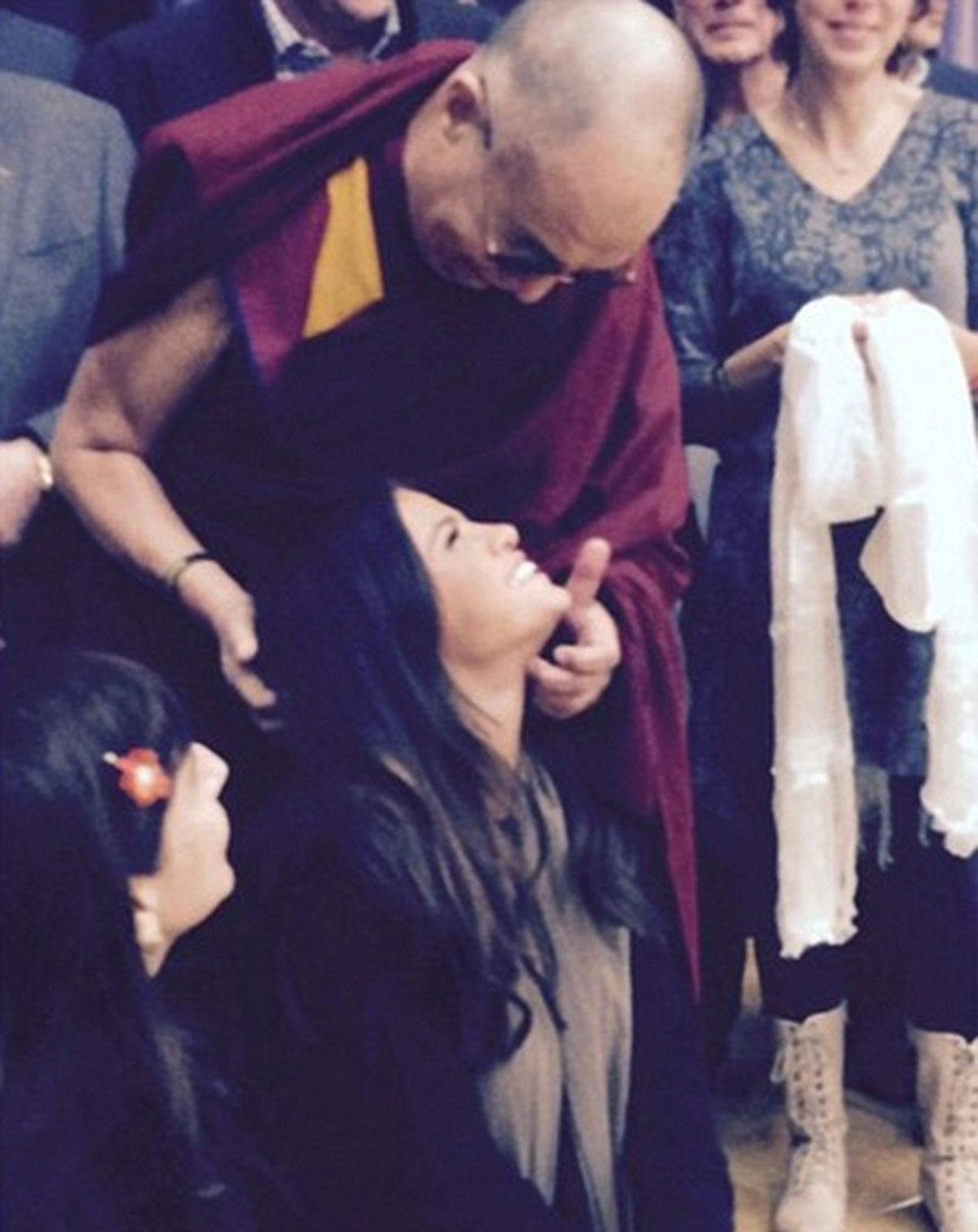 Selena Gomez and Dalai Lama in 2012