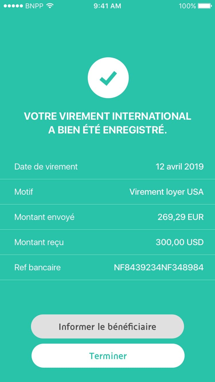 Expérience client - Virements internationaux