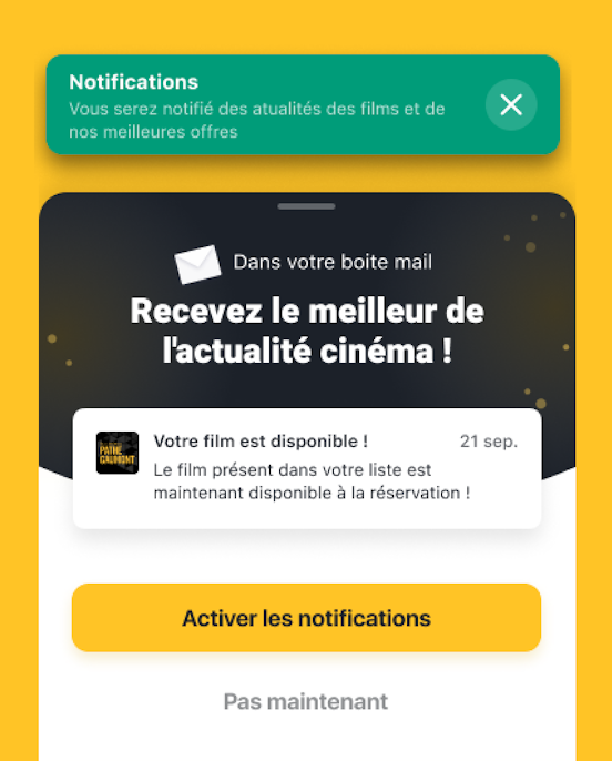 Les cinémas Pathé Gaumont — Notifications - Optimisations UX/UI illustration