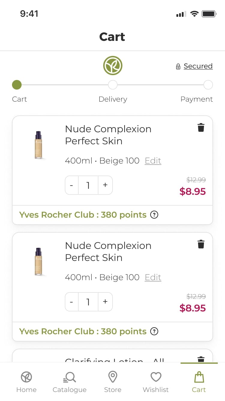 Design of an app for beauty customers