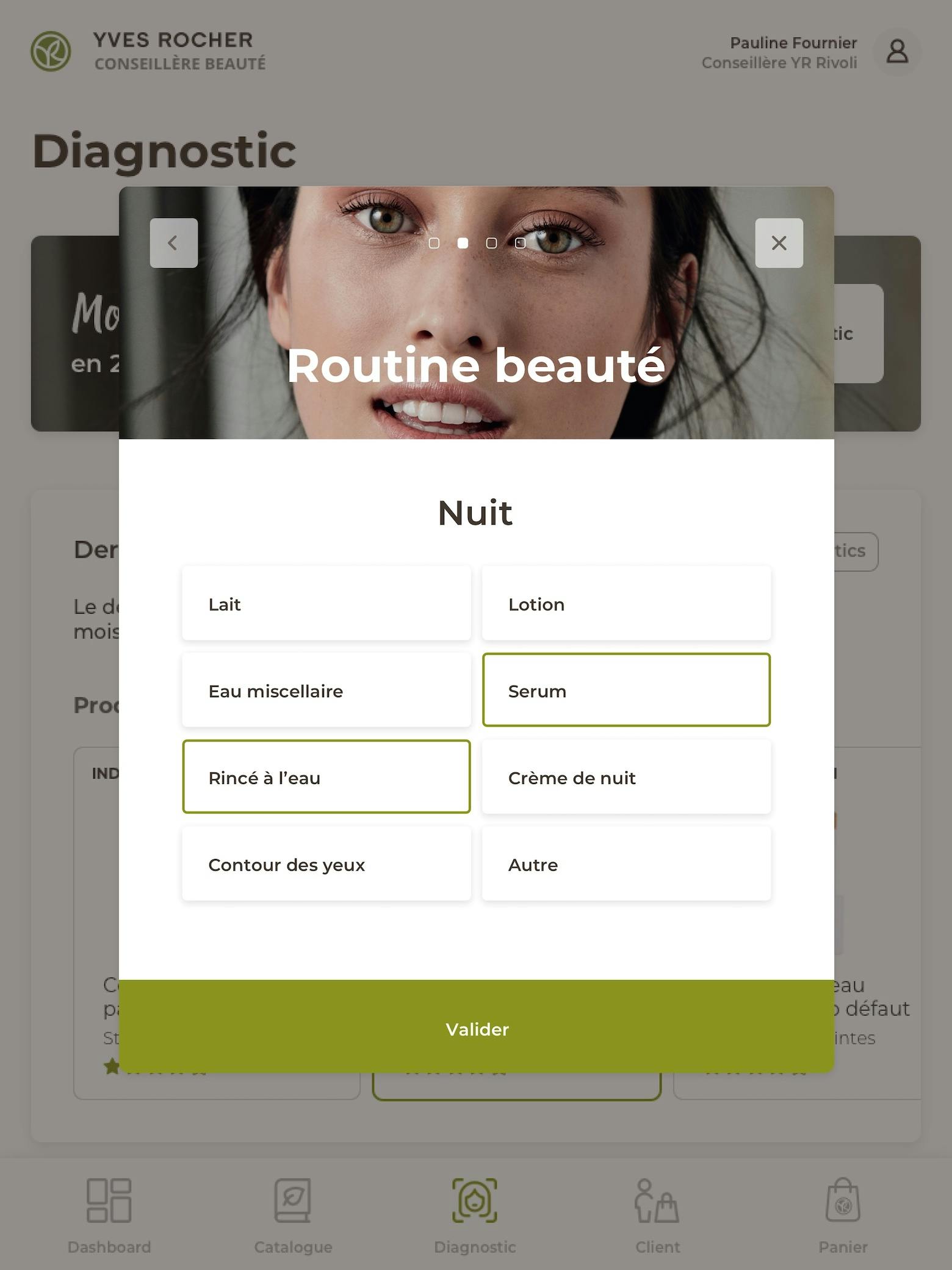 Design of an app for beauty advisors