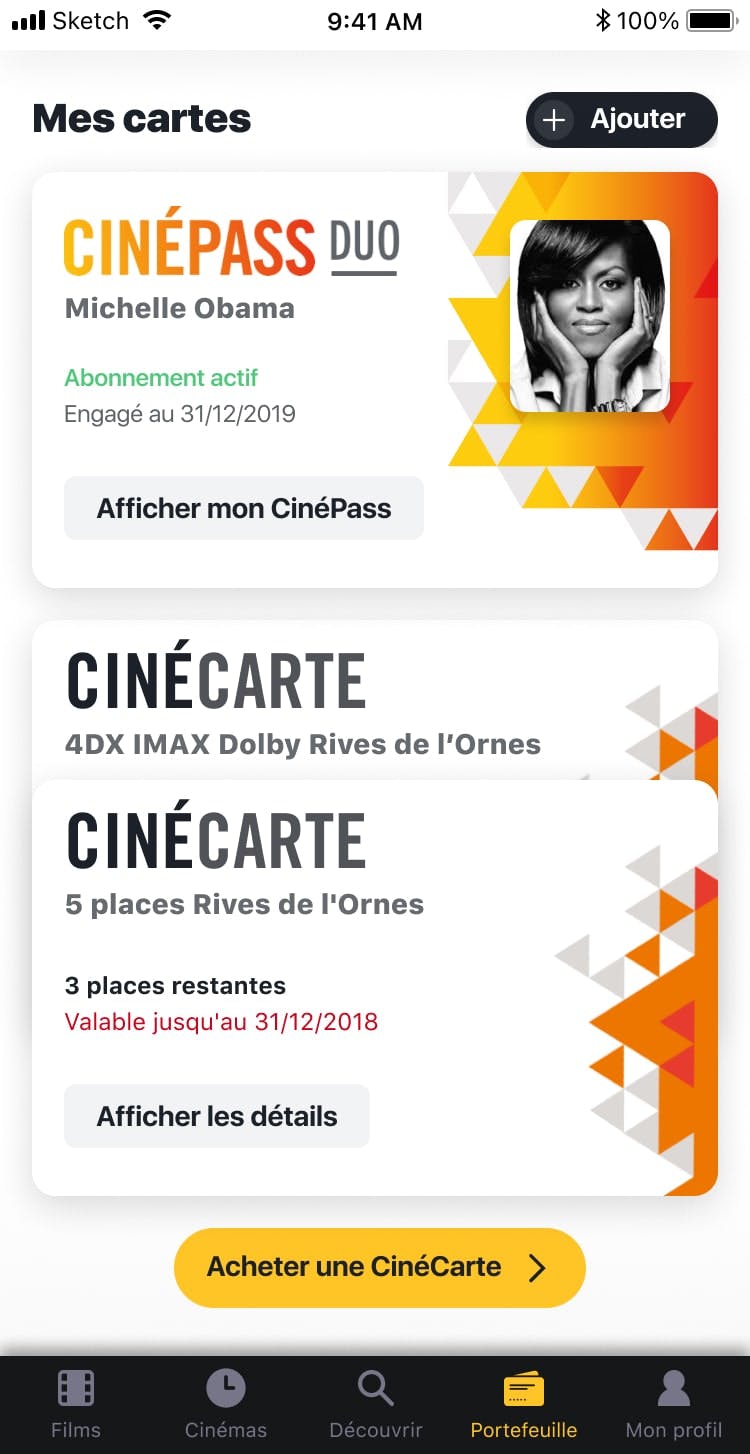 Portefeuille cartes - Optimisations UX/UI