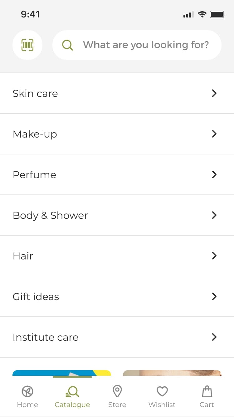 Design of an app for beauty customers