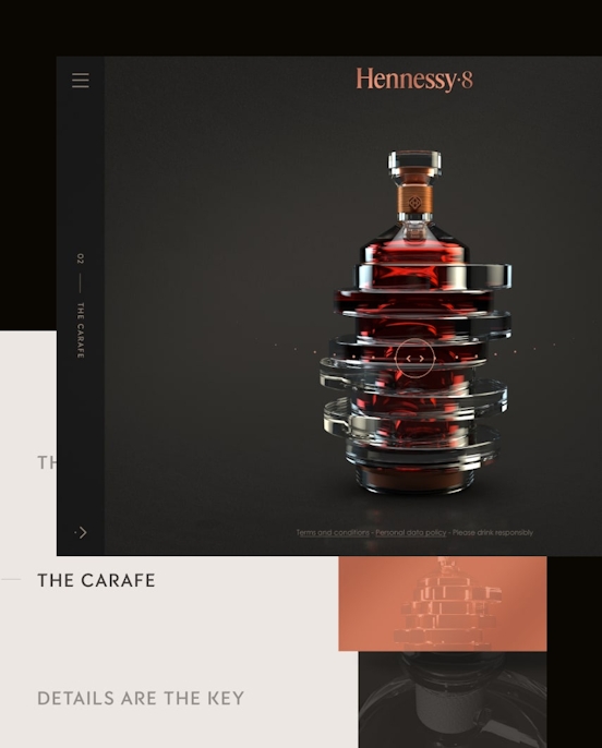 Hennessy — Design of a tool to help the sale of an exceptional carafe: Hennessy 8 illustration
