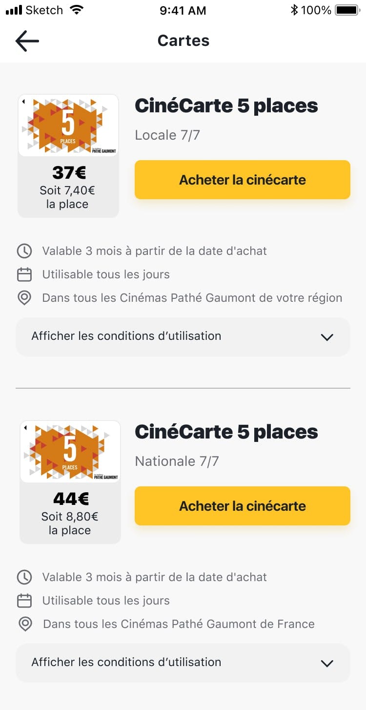 Portefeuille cartes - Optimisations UX/UI