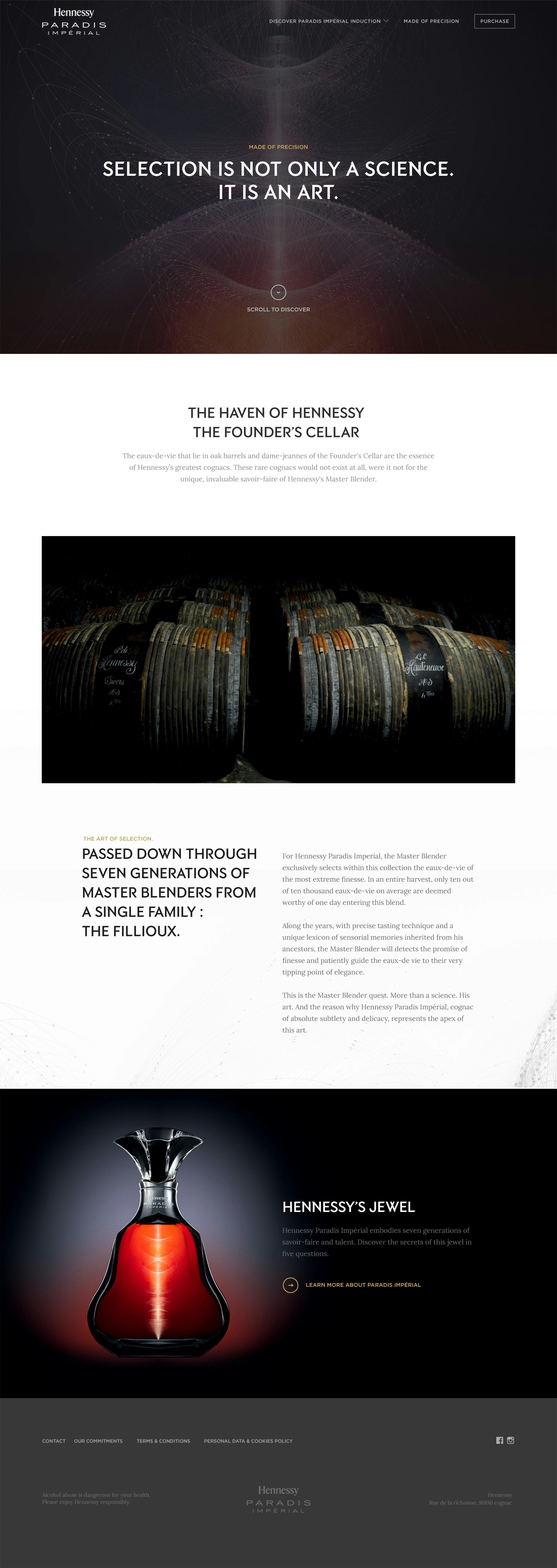 Design of site Hennessy Paradis Impérial website