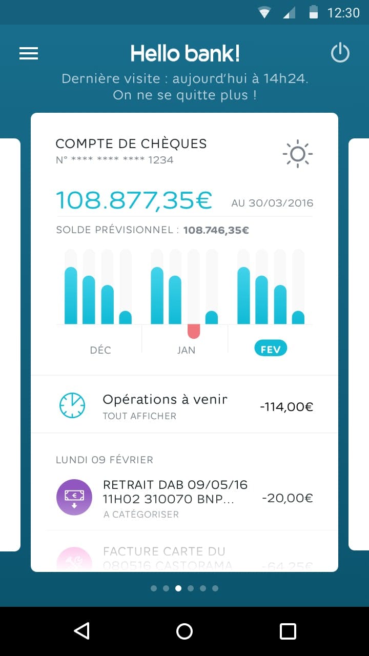 Expérience client - Refonte Hello bank! sur iOS & Android