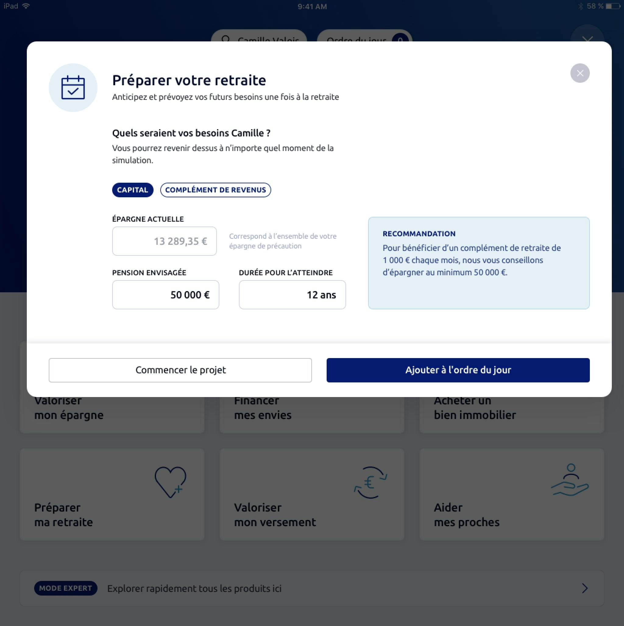 Redesign of the application for banking advisors