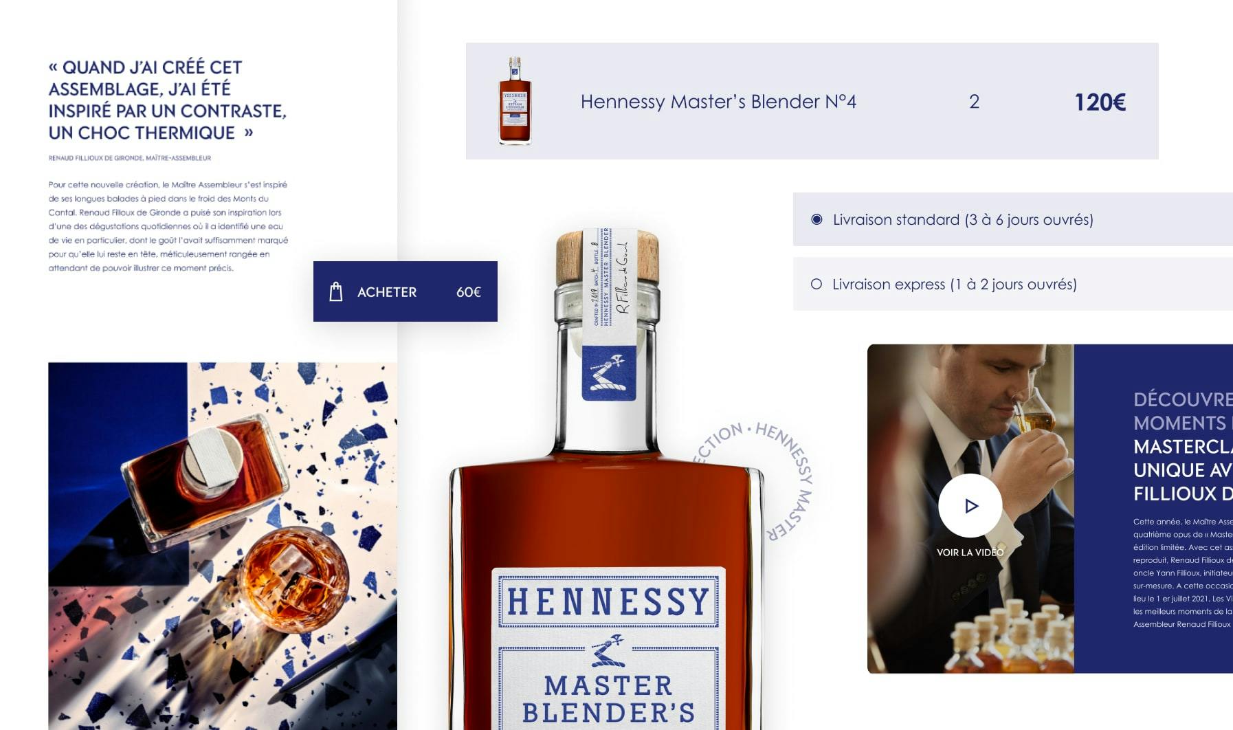 Design of Hennessy Master Blender's N°4 e-commerce platform 