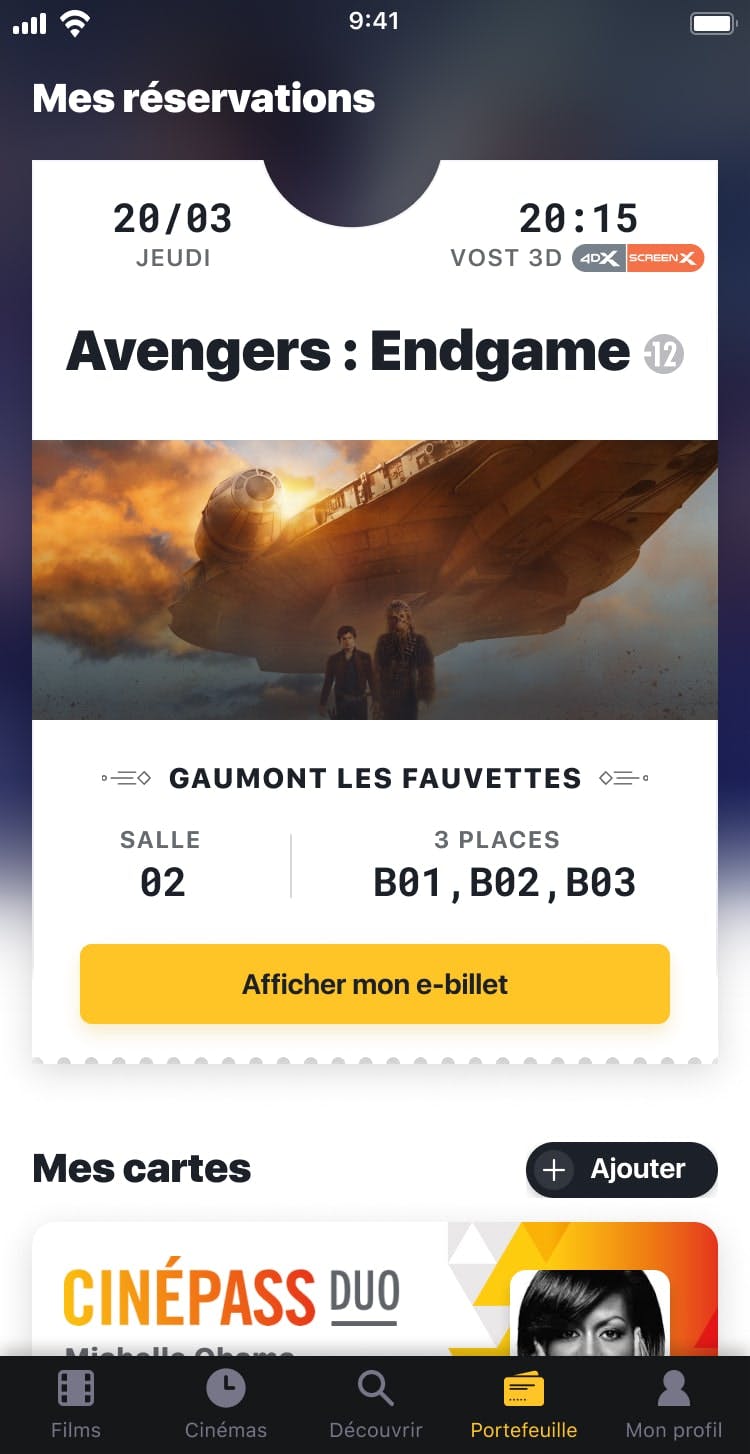 Portefeuille cartes - Optimisations UX/UI