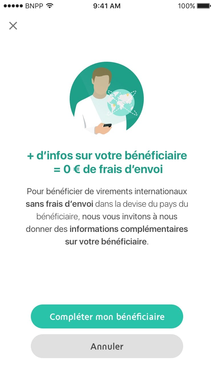 Expérience client - Virements internationaux