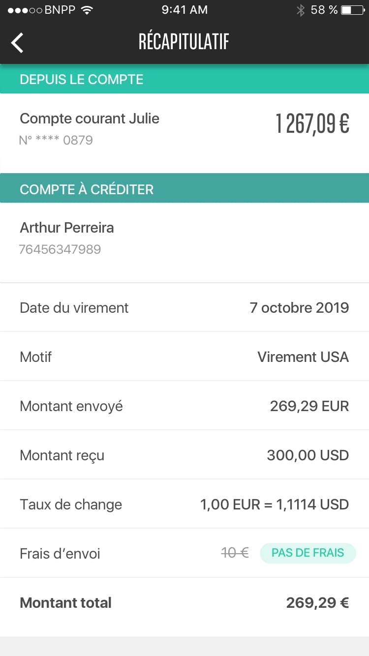 Expérience client - Virements internationaux