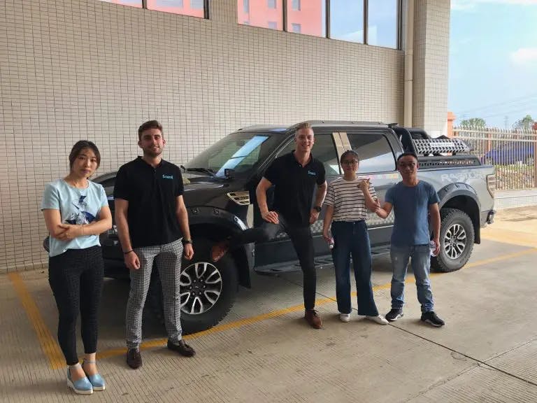 Sourci team visiting a 4x4 auto body parts manufacturer in Zhongshan, China.