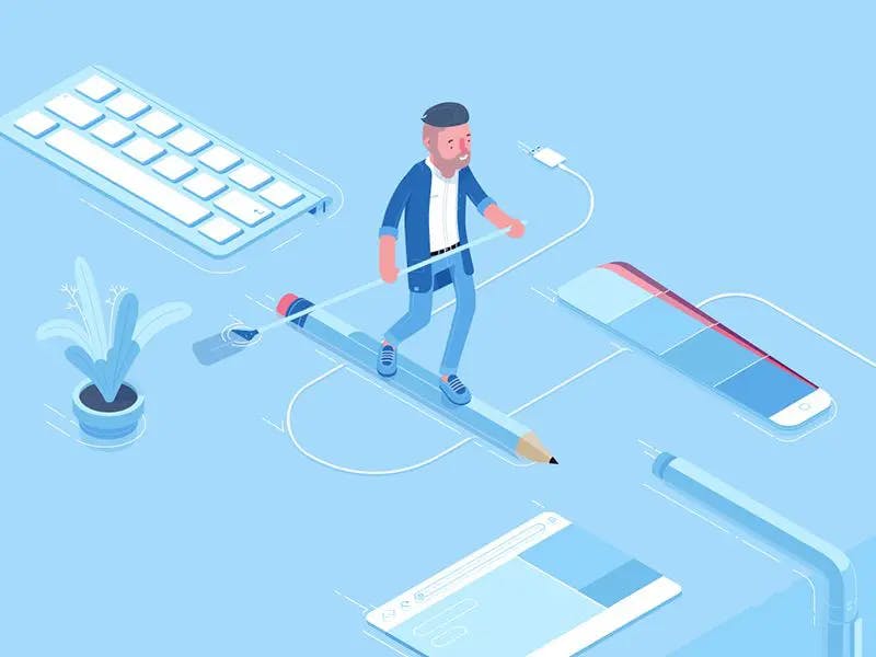 Graphic of a man walking the tightrope of international business