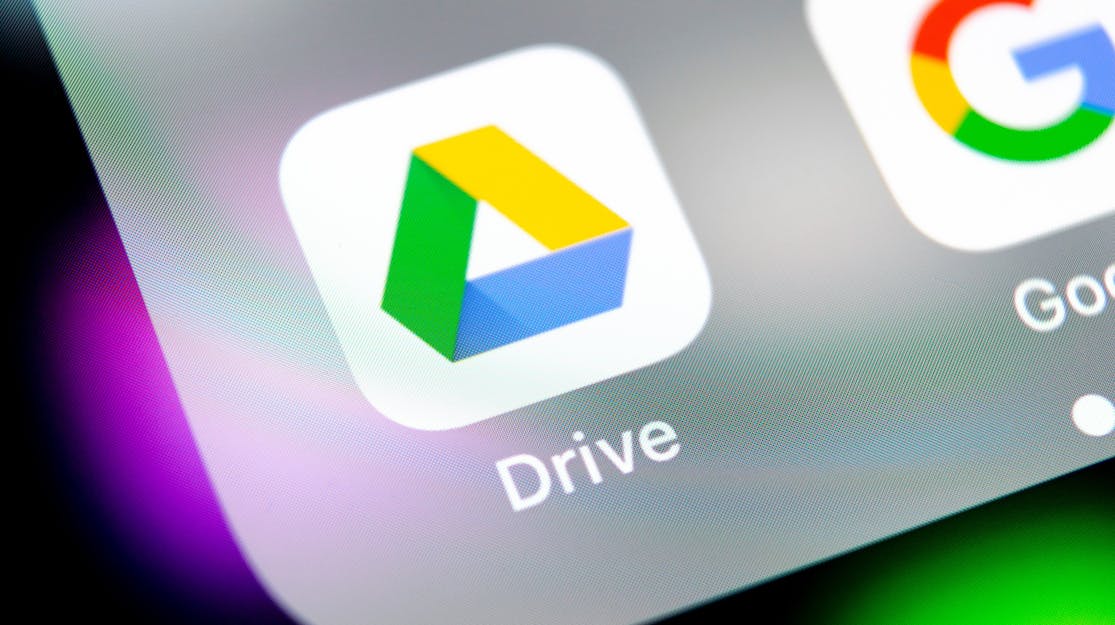 Google drive application icon on a digital screen.