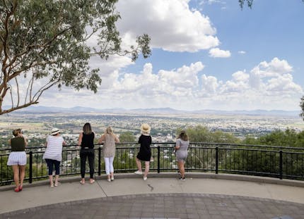 Women looking at landscape from a lookout
