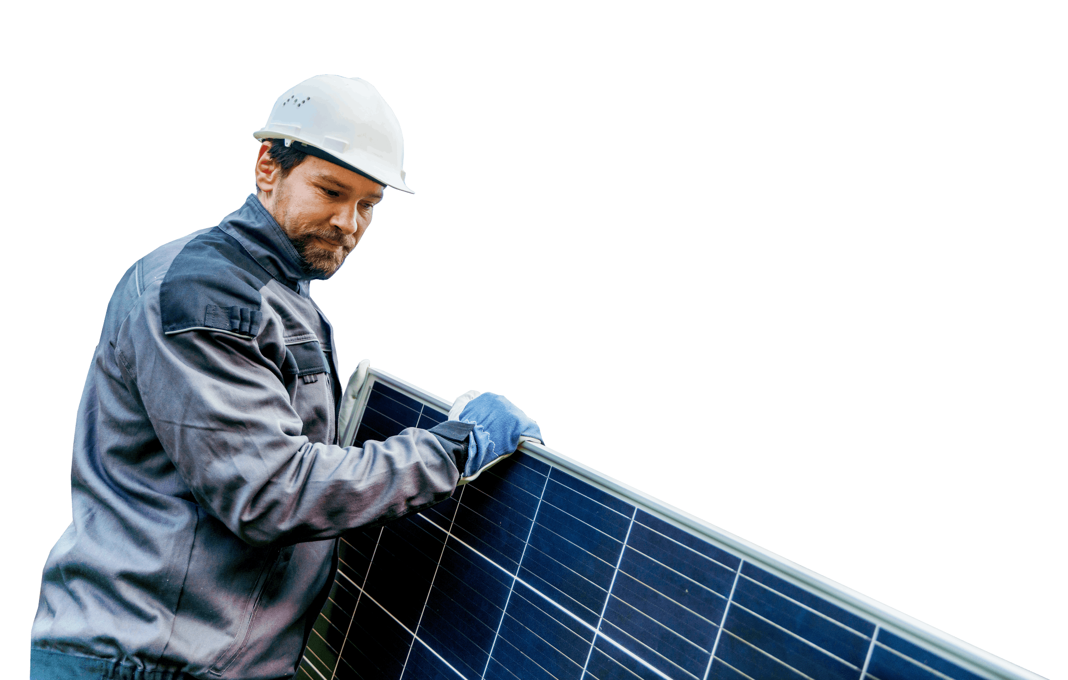Man holding Solar Panel