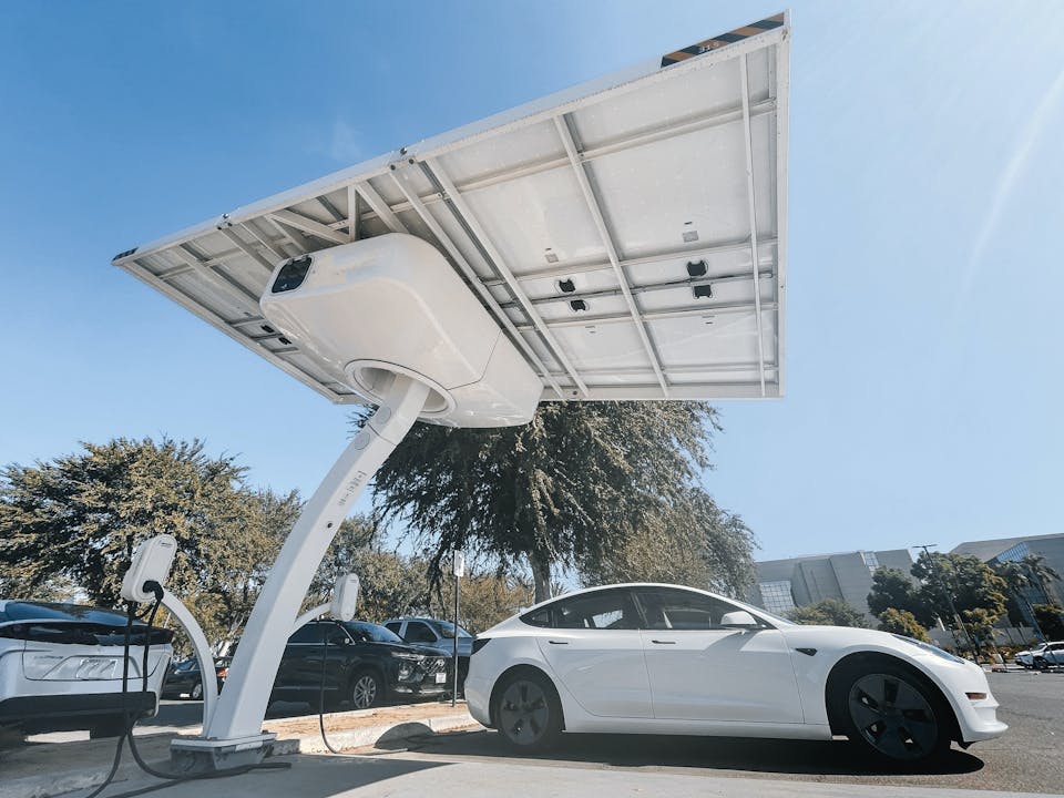 EV charger with electric car