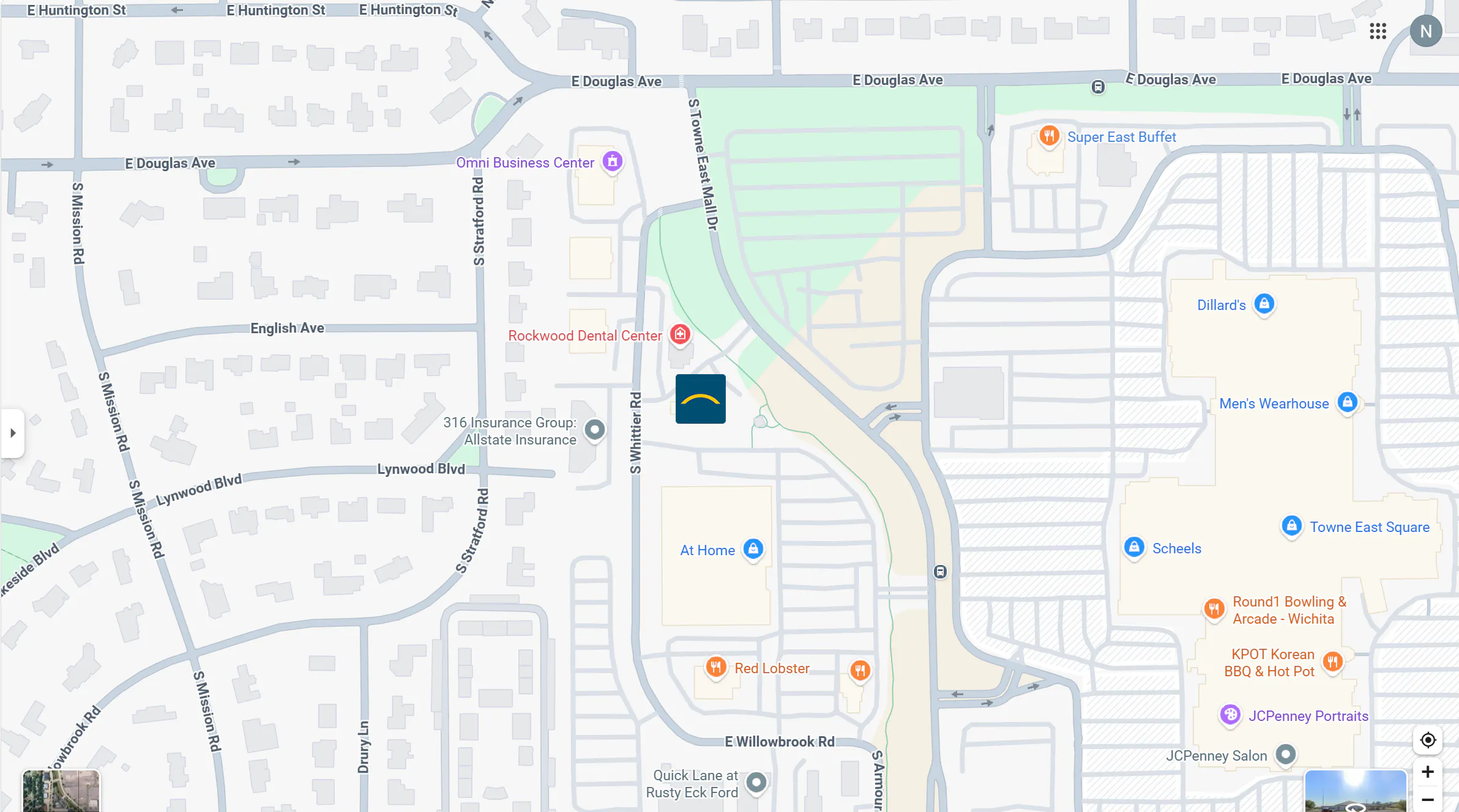 Google maps image of towne east location