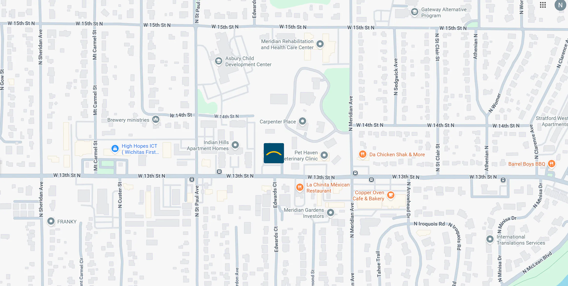 Google maps image of Indian Hills branch location
