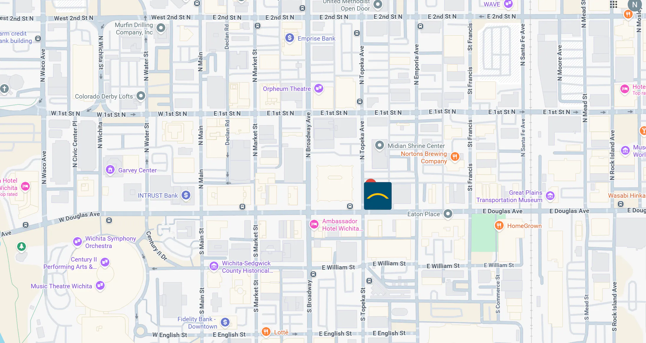 Google map image of Downtown Southwest National Bank location