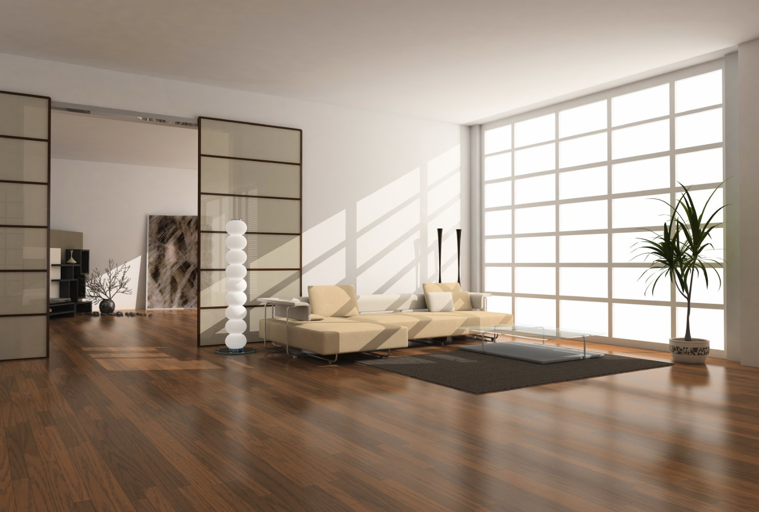 Eine weiße Spanndecke in einem Wohnzimmer - Zimmerdecke - Spanndecken Markowski GmbH