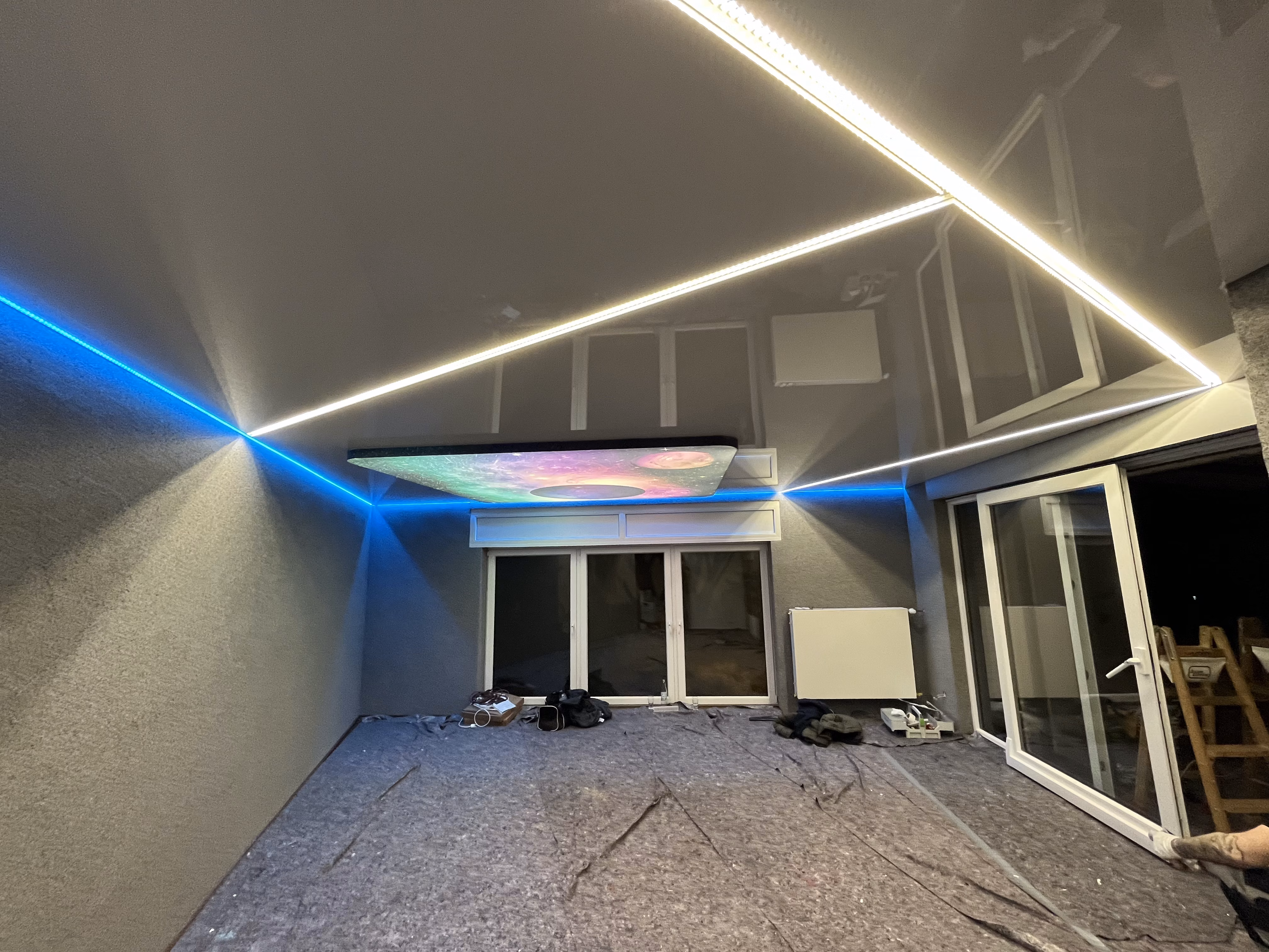 Lichtdecke im Zick Zack Muster - - Licht - Spanndecken Markowski GmbH