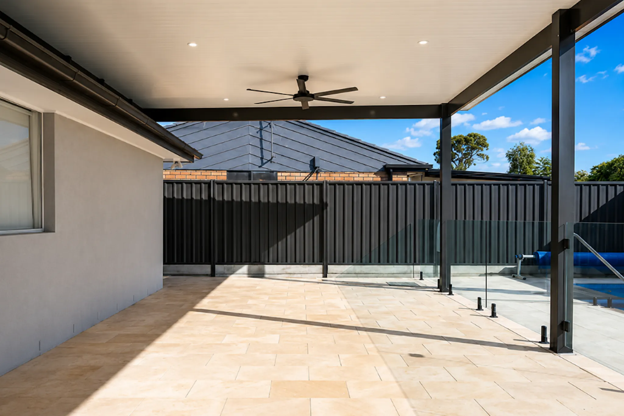 Modern Poolside Entertaining Area