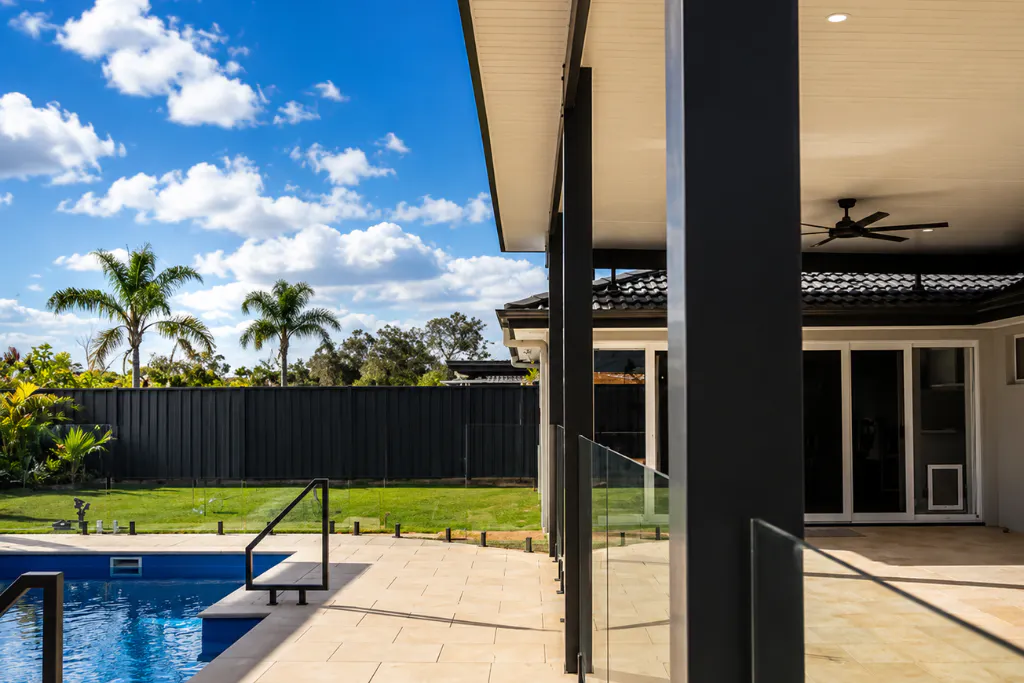Modern Poolside Entertaining Area