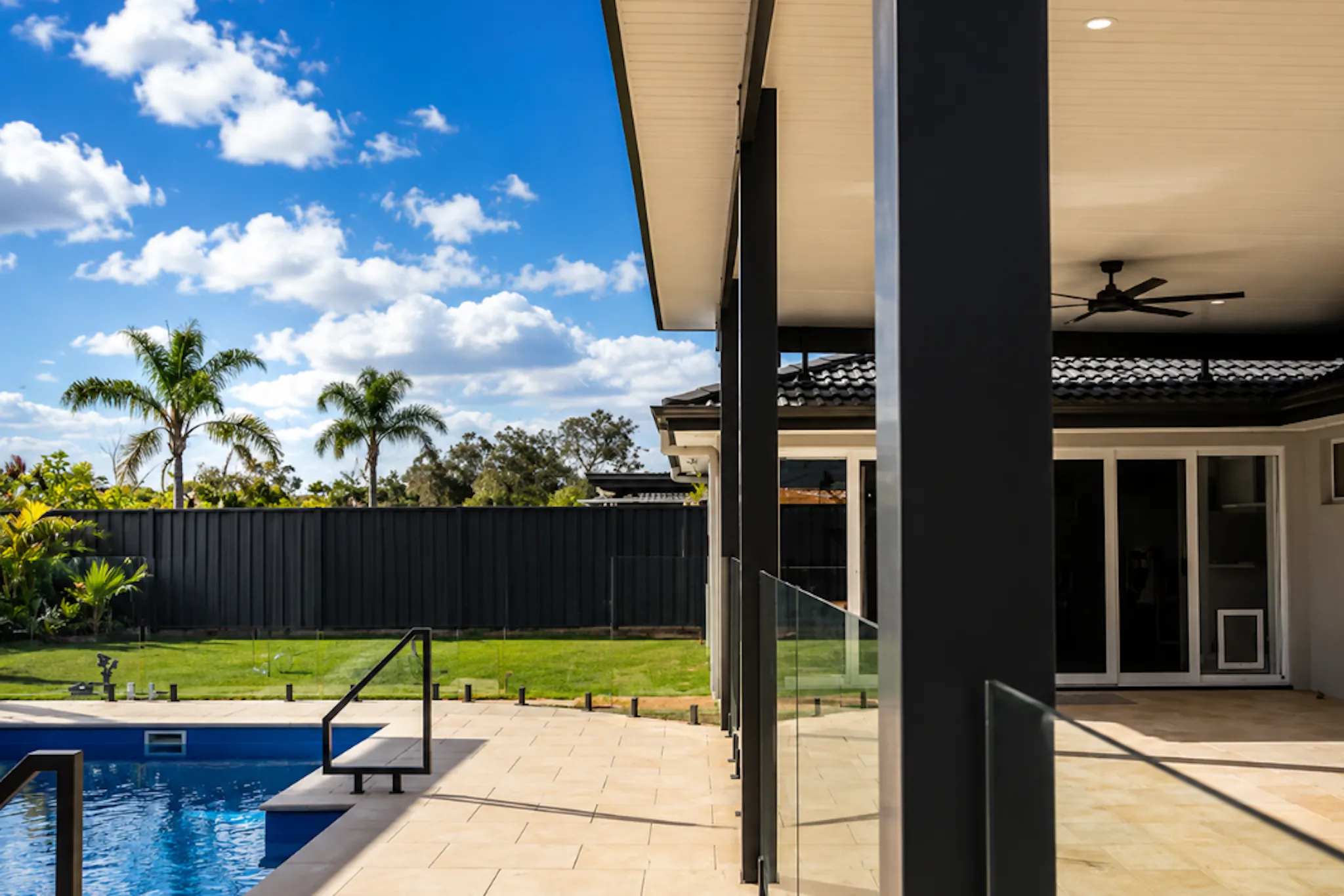 Modern Poolside Entertaining Area
