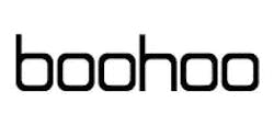 boohoo Logo schwarze boohoo Schrift auf weißem Hintergund