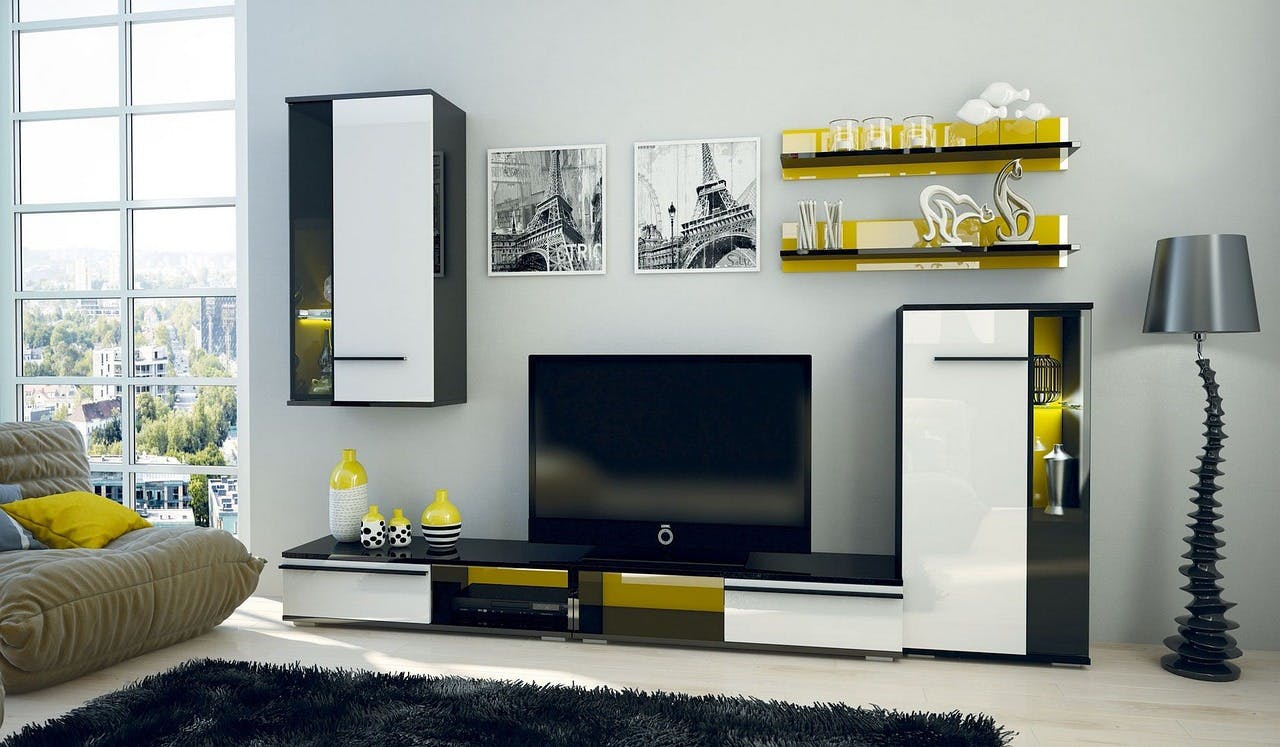 Quelle_Einrichtung Moderne Wohnwand mit Fernseher