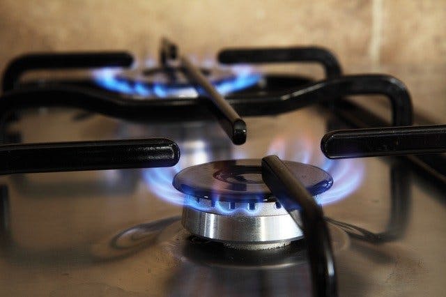 Gasflamme auf Gaskochherd
