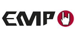 EMP Logo Schwarze EMP Schrift auf weißem Hintergrund