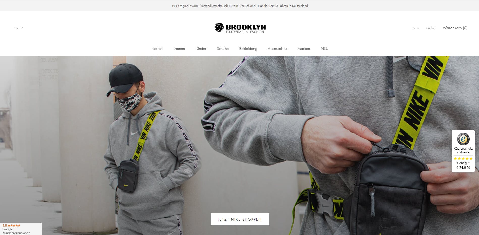 Screenshot Brooklyn Webseite