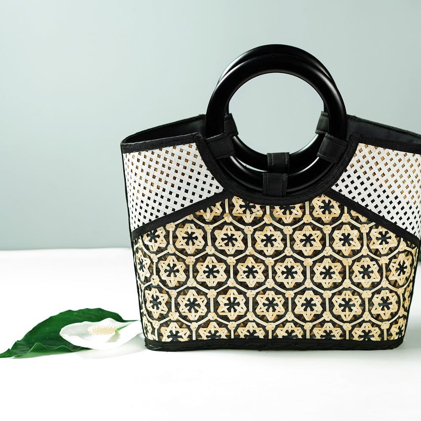 Handtasche mit japanischem Chrysantemen-Muster
